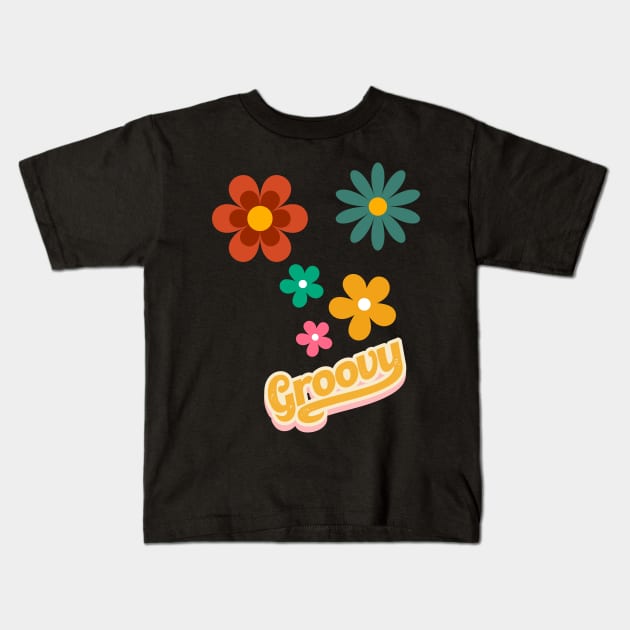 Groovy art Kids T-Shirt by MikeNotis